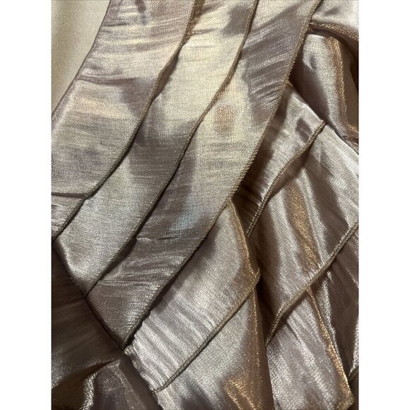 90s cachet copper brown silky, crop crossover jacket/blouse, rare, vintage Sz 6 - Picture 5 of 5